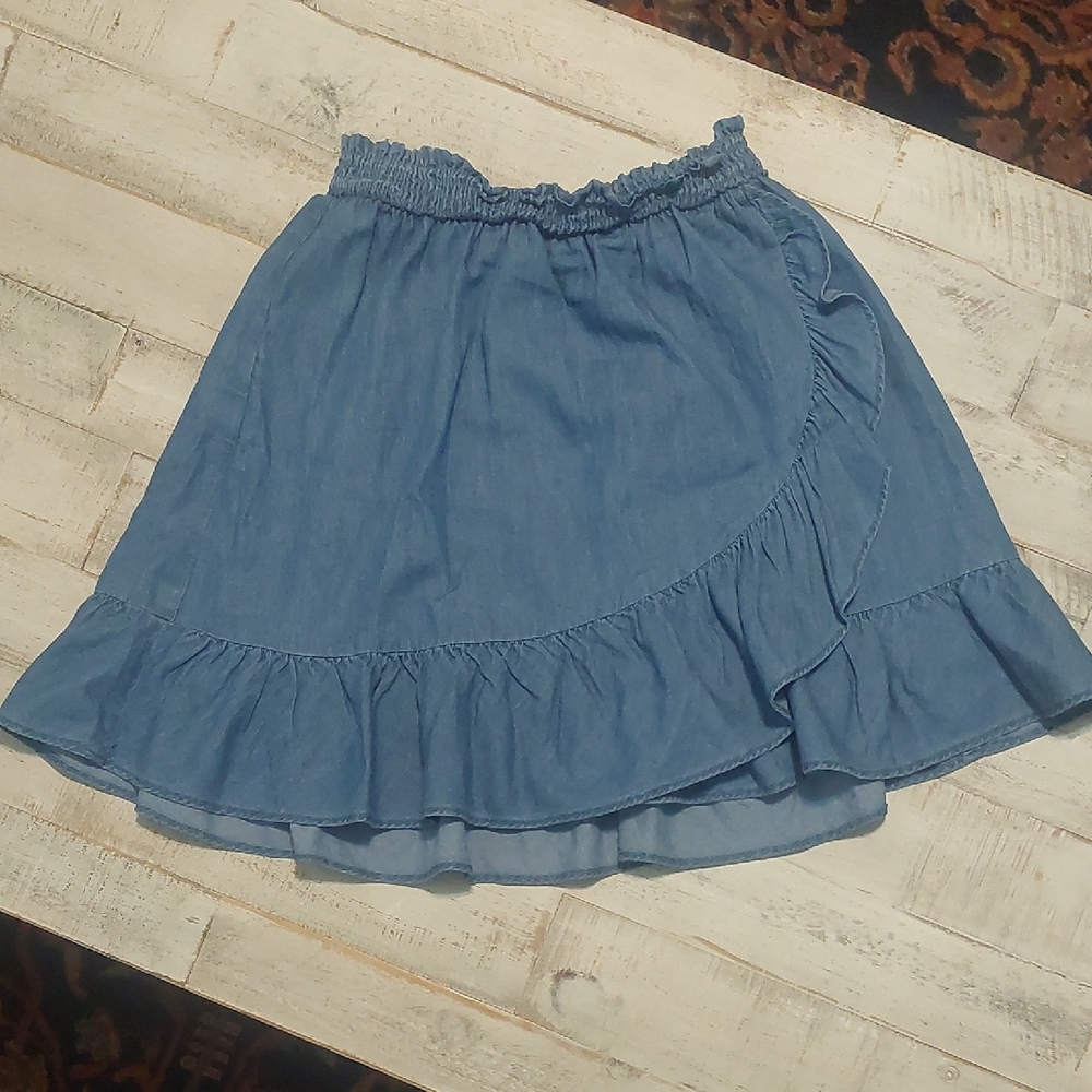 Last Call: Draper James Blue Ruffled Skater Skirt